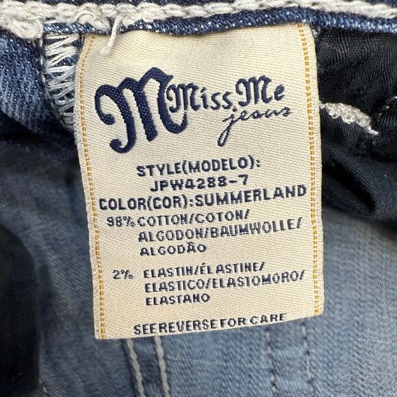 Miss Me Jeans Women's 26 (2) Blue Boot Cut Studded Embellished Preppy Western - Picture 8 of 15